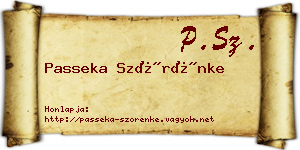 Passeka Szörénke névjegykártya